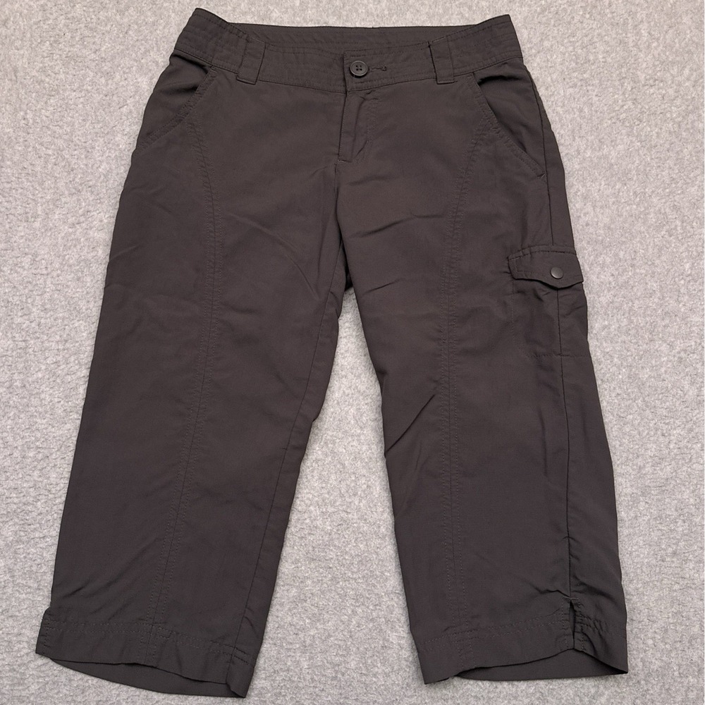 Columbia Capri Pants Women's 2 Gray 18" Hiking‎ Lightweight Mid-Rise Cargo